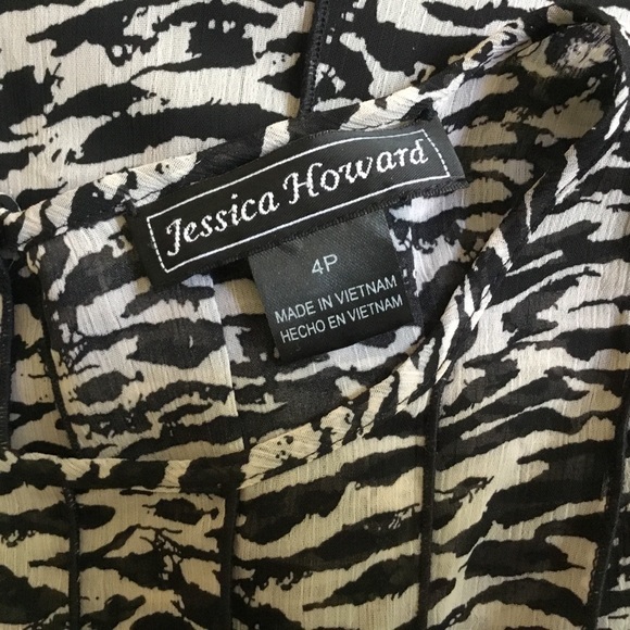 JESSICA HOWARD leopard chiffon print dress 4P/SP - Picture 5 of 6